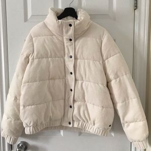 DKNY Velour Logo Puffer Jacket
